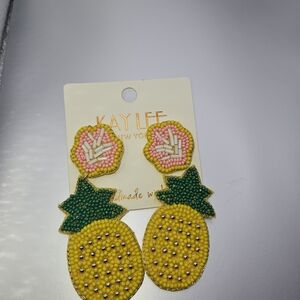 Kay Lee Beaded Pineapple Earrings